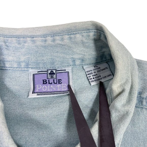 Vintage Blue Point Harley Davidson Button Down- Biker- Embroidered- Men’s XL - Picture 2 of 12